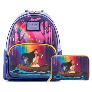 Loungefly Disney Pocahontas Just Around the Riverbend Mini Backpack & Wallet NWT